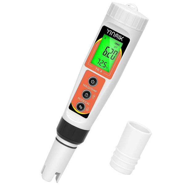 YINMIK pH Meter, Digital 4 in 1 PH EC TDS Temp Meter for Water Hydroponics