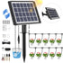 Solar Drip Irrigation System - 15 Potted Indoor Outdoor Garden Balcony Anti-Siphoning Plant Watering System 25 Timing Mode 1500mAh Battery 49FT