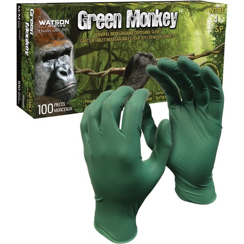 Watson Green Monke Nitrile Gloves - 50 Pair/Box - Large - 4mil - Disposable