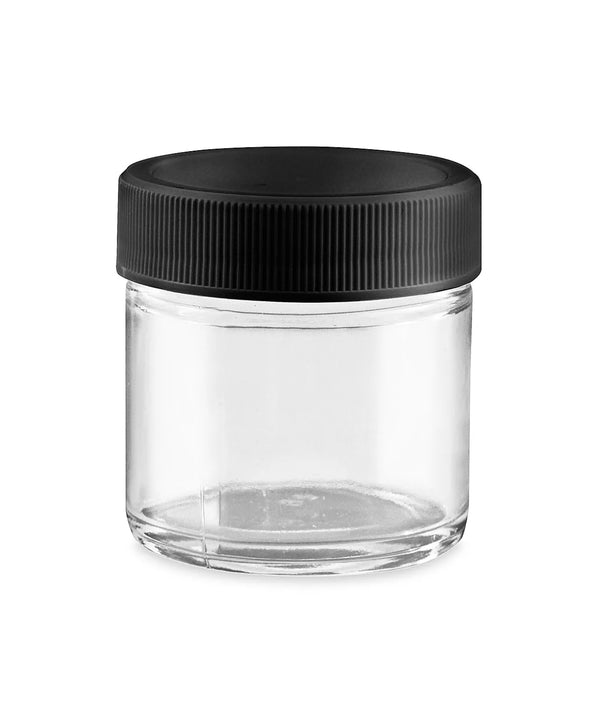 Glass Storage Jars Leak-Proof with Black Lid 30ML 30Pk